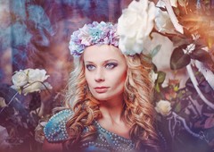 Свадебная причёска,причёска для блондинок,локоны на длинные волосы,причёска "Лесная нимфа"